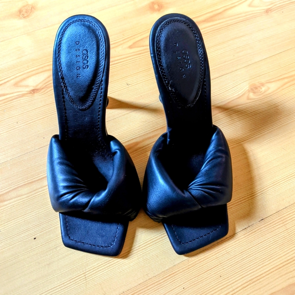 ASOS Design Black Faux Leather Heels
